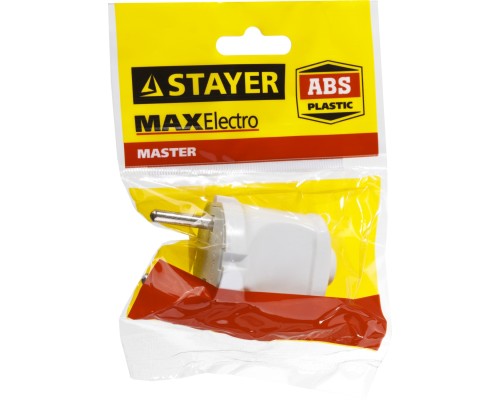 STAYER MAXElectro, белая, 6 А/220 В, 1300 Вт, прямая вилка (55150-W) STAYER MAXElectro, белая, 6 А/220 В, 1300 Вт, прямая вилка (55150-W)