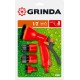 GRINDA GS-12, пистолет с 8 режимами, комплект соединительной арматуры 1/2″, ударопрочный пластик, поливочный набор (8-427383)