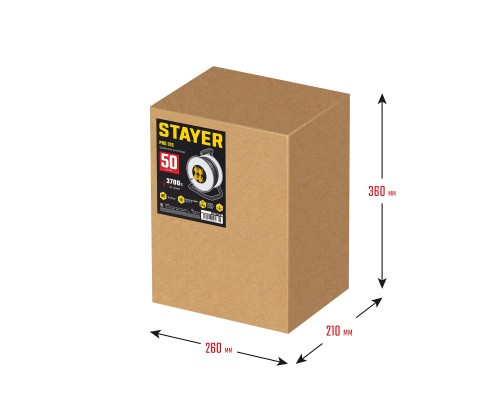 STAYER PRO-315, КГ, 3 x 1.5 мм2, 50 м, 3700 Вт, IP44, силовой удлинитель на стальной катушке (55077-50) STAYER PRO-315, КГ, 3 x 1.5 мм2, 50 м, 3700 Вт, IP44, силовой удлинитель на стальной катушке (55077-50)