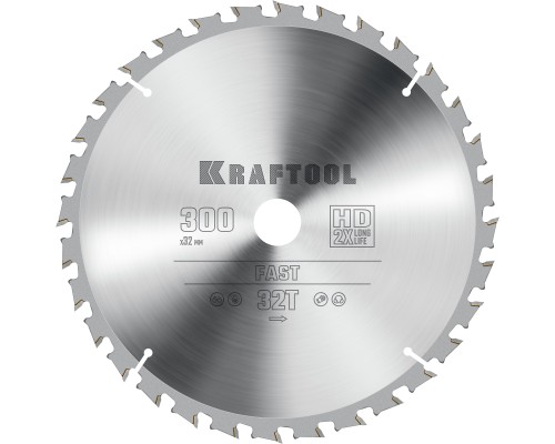 KRAFTOOL Fast, 300 х 32 мм, 32Т, пильный диск по дереву (36950-300-32)