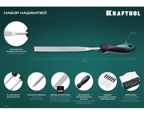 KRAFTOOL 6 шт, 160 мм, набор надфилей (16030-6)