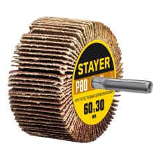 STAYER d 60 x 30 мм, P80, на шпильке d 6 мм, круг шлифовальный лепестковый (36608-080)