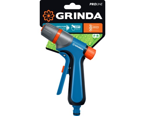 GRINDA F-R, курок спереди, двухкомпонентный, плавная регулировка напора, поливочный пистолет, PROLine (429121)