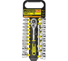 STAYER RSS 21M, 21 предм., (3/8″), набор торцовых головок (27752-H21)