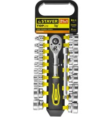 STAYER RSS 21M, 21 предм., (3/8″), набор торцовых головок (27752-H21)