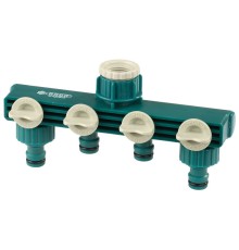 RACO ORIGINAL, 1/2″ - 3/4″, четырехканальный, с внутренней резьбой, из ABS пластика, поливочный распределитель (4250-55258C)