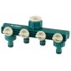 RACO ORIGINAL, 1/2″ - 3/4″, четырехканальный, с внутренней резьбой, из ABS пластика, поливочный распределитель (4250-55258C)