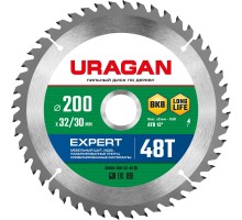 URAGAN Expert, 200 х 32/30 мм, 48Т, пильный диск по дереву (36802-200-32-48)