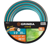 GRINDA EXPERT 5, 1/2″ 20 м, 35 атм, пятислойный, текстильное армирование, поливочный шланг, PROLine (429007-1/2-20)