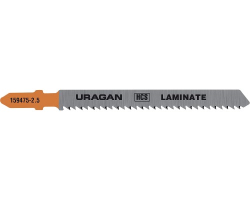 URAGAN T101BR, T-хвост., по дереву, HCS, шаг 2.5 мм, 75 мм, 2 шт, полотна для лобзика (159475-2.5)