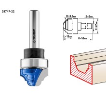 ЗУБР 22 x 13 мм, радиус 3.2 мм, фреза пазовая фасонная с верхним подшипником, Профессионал (28747-22)