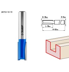 ЗУБР 10 x 19 мм, хвостовик 8 мм, фреза пазовая прямая, Профессионал (28753-10-19)