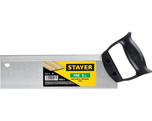 STAYER Fine, 300 мм, ножовка для стусла c обушком (1536-30)