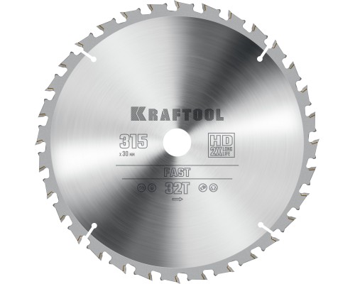 KRAFTOOL Fast, 315 х 30 мм, 32Т, пильный диск по дереву (36950-315-30)