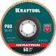 KRAFTOOL 125 х 22.2 мм, P80, круг лепестковый керамический торцевой по нержавеющей стали (36598-125-80)