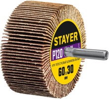 STAYER d 60 x 30 мм, P120, на шпильке d 6 мм, круг шлифовальный лепестковый (36608-120)