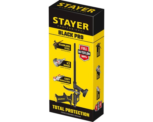 STAYER Black PRO, тефлоновый пистолет для монтажной пены, Professional (06862_z02)