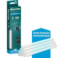 KRAFTOOL Cristal, 11 х 250 мм, 10 шт, кристально прозрачные, клеевые стержни (06846-10)