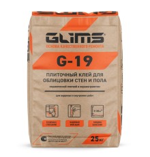 Клей Glims G-19 для плитки серый 25кг