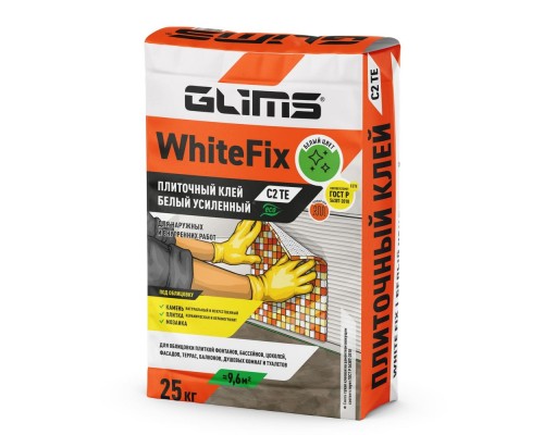 Клей Glims WhiteFix для плитки белый 25кг