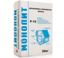 Шпаклевка полимерная Монолит Р-19 Финишная повышенной белизны белый 30кг