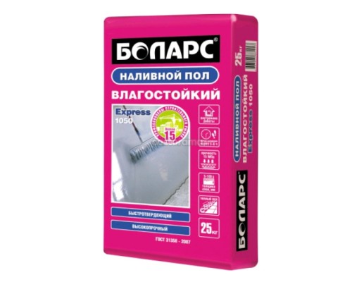 Смесь для полов цементная Боларс Express СВ-1050 серый 25кг Смесь для полов цементная Боларс Express СВ-1050 серый 25кг