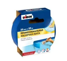 Малярная лента UNIBOB Профи 25 мм х 25 м для наружн. работ, синий